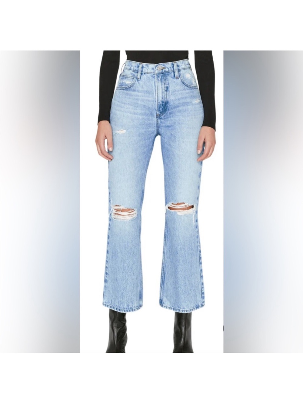 FRAME 27 $298 Flared Jean with Inseam EUC. Le crop mini boot